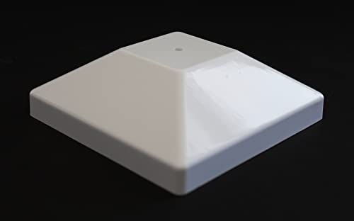 Nominal 4X4 Plastic Fence Post Caps With Nail Hole (3-5/8"X 3-5/8") (16, White) #TOP2