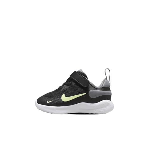 Nike Revolution 7 Baby/Toddler Shoes (FB7691-006, Black/Smoke Grey/White/Barely Volt) Size 7