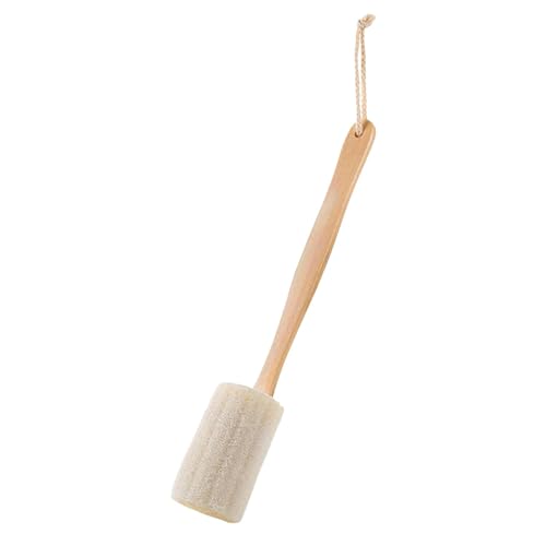 Purificador de espalda de lufa con asas, purificador de espalda de lufa para ducha,Bastón de depurador corporal | Cepillo trasero exfoliante natural, cepillo de baño Loofah en un palo con un mango