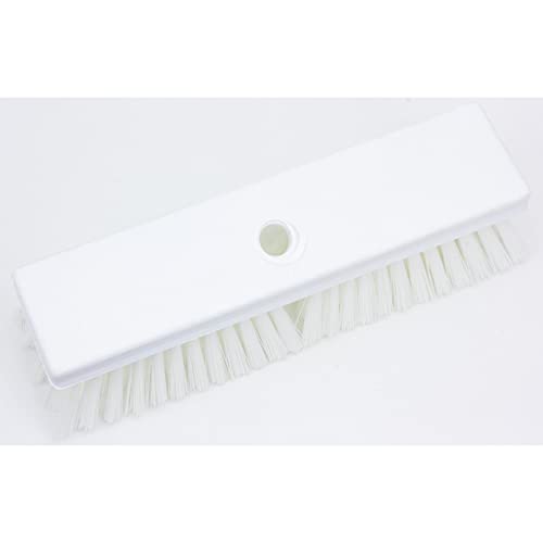 Image of SPARTA Plastic Floor Scrub Brush, Brush Head Only, Deck Brush with ACME Standard Thread Fitting for Deck, Industrial Kitchens, and Hospitals, 10 Inches, White, (Pack of 6)