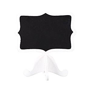 Yosoo 10Pcs Mini Wooden Chalkboard Blackboard Message Table Number Sign with Base Stand for Wedding Party Decor (White)