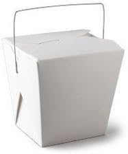 Chinese Take Out Food Boxes: 8 Oz. (1/2 Pint) Lot of 25 - White
