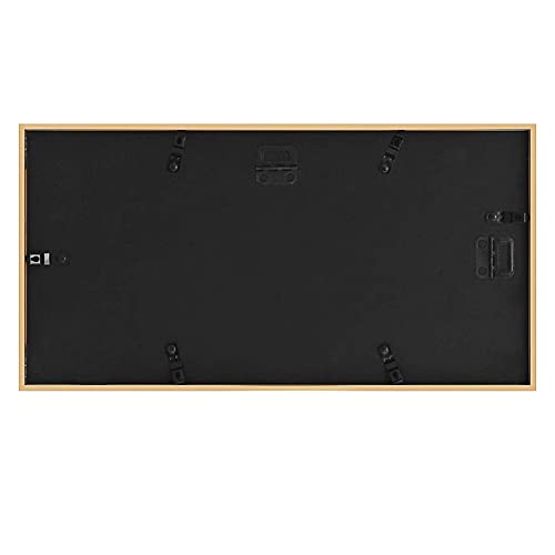 Golden State Art, 7X14 Metal Frame For Three 4X6 Picture - Gold Aluminum, 3-Opening Ivory Mat Color - Portrait Or Landscape Wall Mounting - Sturdy And Easy To Install - Real Glass Front (Gold) #TOP3