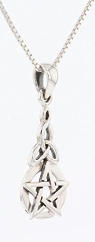 Pentacle Trinity Knot Celtic Sterling Silver Pendant Necklace 18"2
