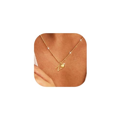 Smilya Gold Necklace for Women Girls Hypoallergenic Initial Heart Ladies Necklace for Women Gold Necklaces for Women Birthday Gifts