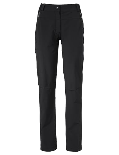 VAUDE Wanderhose Damen Farley Stretch III - Wasserabweisende Damen Trekkinghose, Bequeme Stretch-Wanderhose – strapazierfähig & schnelltrocknend - Black, 44