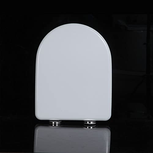 Sedile WC, Sedile WC Soft Close Sedile WC Slow Close Copriwater Copriwater Bianco Sedile WC a Forma di D Facile da Pulire e Fissaggio dall'alto Cerniere regolab