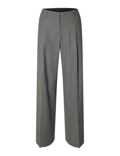 Pant Slfwide-Rita Lano SELECTED FEMME, pantalon large noir élégant et intemporel pour femme