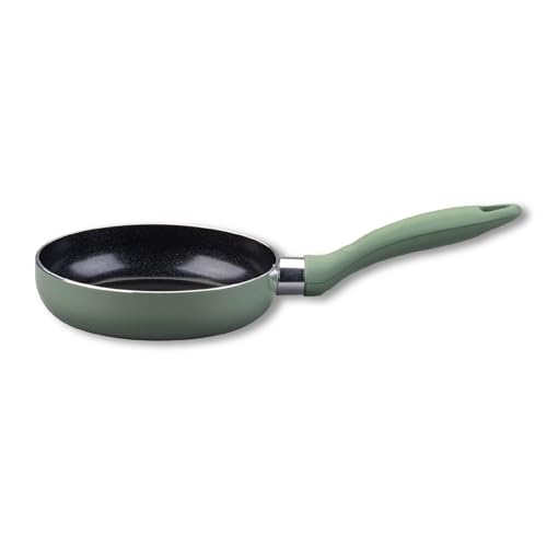 Fackelmann Mini Pfanne Ø12 cm aus recyceltem Aluminium keramische Beschichtung optimal für Pancakes graugrün geeignet für Gas- Elektro und Glaskeramikherd