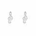 Pendientes Plata nota musical lisa