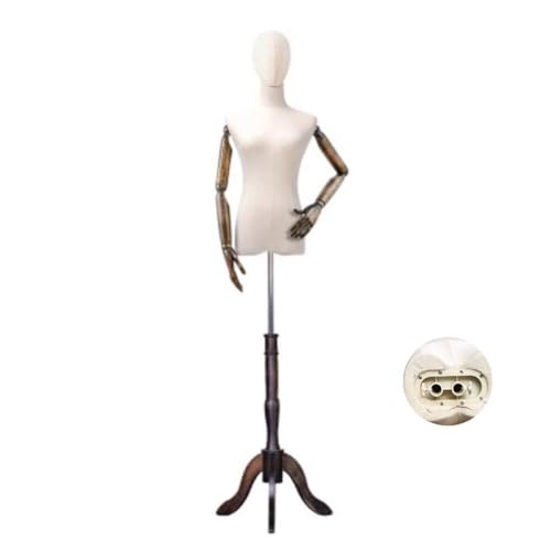 Female Mannequin Torso Body Dress Form with Adjustable Height and Tripod Stand, 2 Sizes & 4 Styles (S, M)