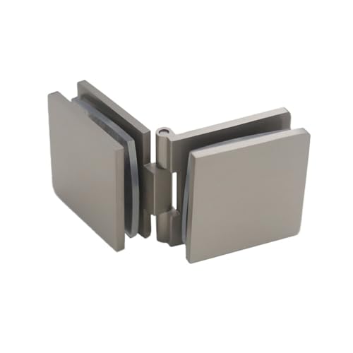 QOXEZY Bisagra de abrazadera de cristal para puerta de ducha para vidrio templado de 8-12 mm, herrajes de fijación de latón con ángulo de 0 grados, acabado cromado/cepillado/negro/dorado
