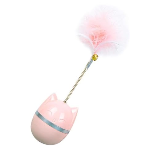 Brinquedo João Bobo Gato Com Plumas Sino Cat Interativo (Rosa)