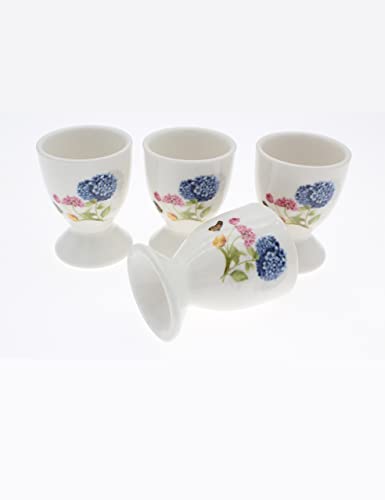 Guanyumeixin Coquetier en Porcelaine, Lot de 4 Coquetiers Oeuf coloré, Coquetiers Oeufs rigolos pour Pâques, Enfant, ø 5 cm, Sécurité de la Nourriture (Fleur) Cover