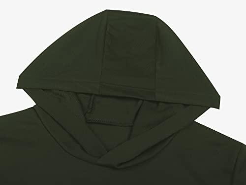Mens Workout Hooded Shirts Top Gym Short Sleeve T Shirt Running Green Xxl #TOP6