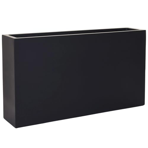 VIVANNO Bac à Plantes Séparation de pièce Fibre de Verre Anthracite ELEMENTO Slim - Résistant aux intempéries et Facile d'entretien - 50x90x20 cm