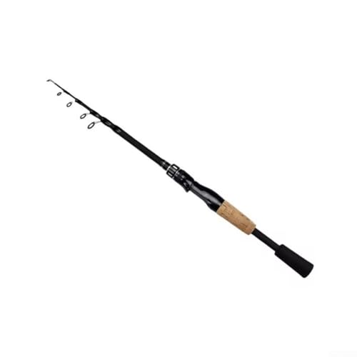 1.5M-2.4M Para Trucha Y Bass Pesca Telescópica Carbón Señuelo Caña de Pesca (2.4m Negro)