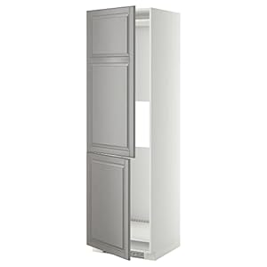 Ikea METOD hi cab f fridge or freezer w 2 drs, 60x60x200 cm, white/Bodbyn grey