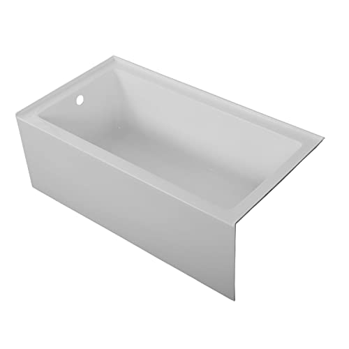 60 Inch X 32 Inch Acrylic Apron Bathtub Alcove Bathtub,Tile Flange,Bottom Bracket,Right/Left Hand Drain,White (Left Hand) 60 Inch X 32 Inch Acrylic Apron Bathtub Alcove Bathtub,Tile Flange,Bottom Bracket,Right/Left Hand Drain,White (Left Hand)