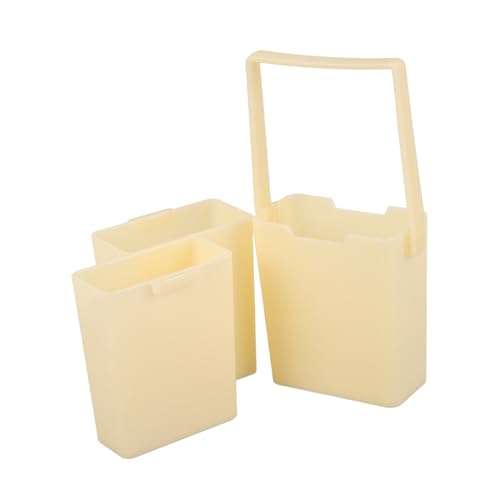 SHINEOFI 1 Juego Artículos De Arte Lavar Pintar Rellenar Fregadora Eléctrica Limpiador De Pinceles Plegables Botella De Agua Dispensador En Plastico Baldes Organizador Bañera Plegable Beige