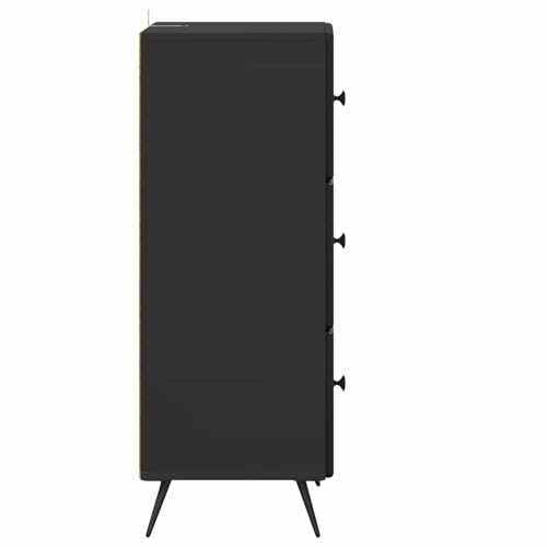 Commode en bois noire 3 tiroirs compacte de 33x34,5x90 cm - 7