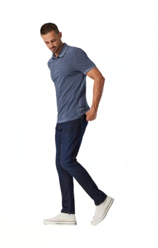 Mavi Jake Men's Regular Rise Slim Leg Jeans, Slim Fit Jeans for Men, Rinse Brushed Williamsburg, 34 x 30