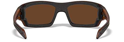 Wiley X WX Breach Captivate Polarized Sunglasses, Safety Glasses for Men and Women, UV Eye Protection for Shooting, Fishing nd Biking, Hickory Brown Frames, Bronze Mirror Tinted Lenses3