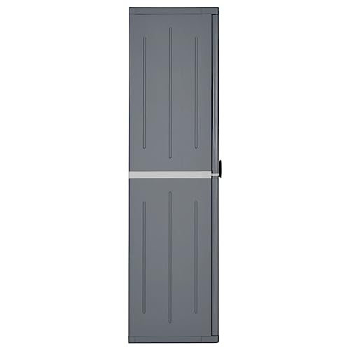 Armoire polyvalente en plastique avec 4 compartiments gris - 5
