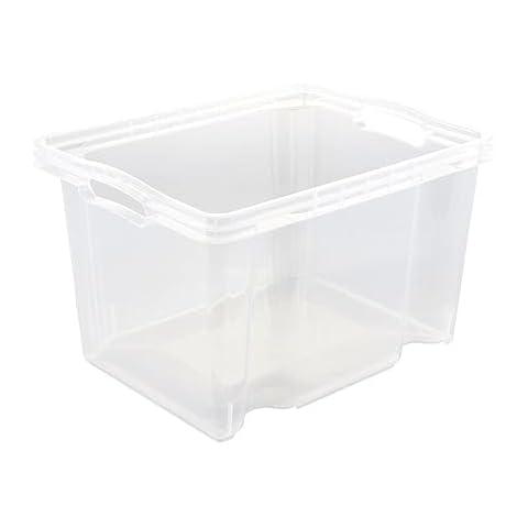 keeeper Medium Transparent Storage Box with Handles Cover