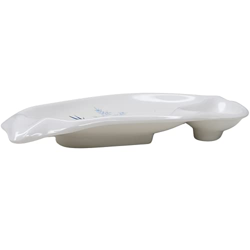 Unique Japanese White Melamine Divided Plate With Bamboo Design, Sushi And H'orderves Serving Platter For Meals, 8.25 X 5.5 Inches #TOP1