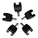 Doliva Office Revolving Chair Roller Wheel Caster Pin Tyre Set of 5