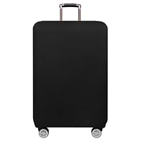 Hiseng Elastisch Kofferhülle, Schwarz Kofferschutzhülle Kofferüberzug, Suitcase Cover Waschbare Kofferschutz mit Reißverschluss, Polyester Luggage Cover Gepäck Cover Reisekoffer-18 bis 32 Zoll
