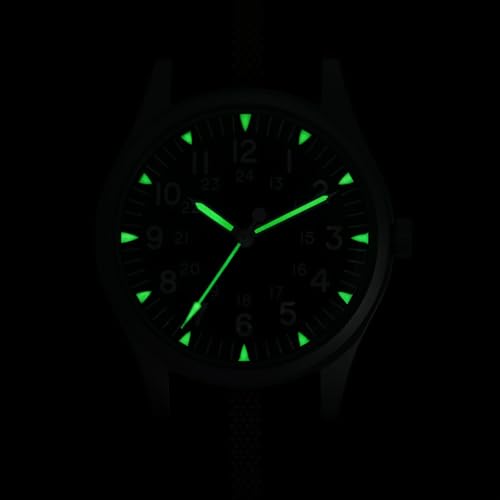 Image of Militado VH31 Quartz Watch, ML07 Field Watch 36mm Military Mens Watches C3 Green Luminous Unisex Wristwatch 10 ATM Waterproof
