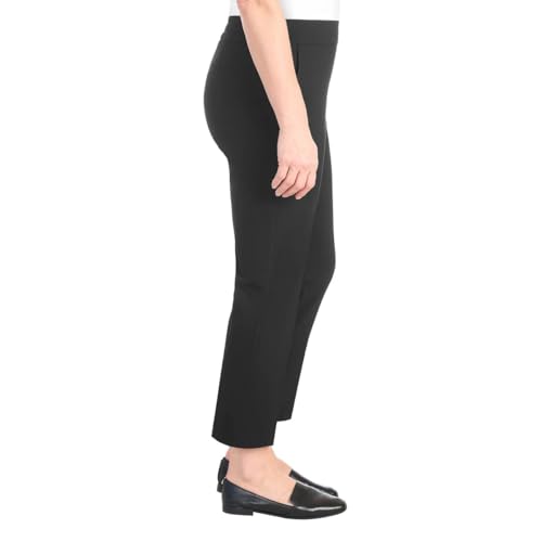 Hilary Radley Women's Pull-on Dress Pants, 4-Way Stretch, Elastic Waist, Front Pockets (US, Alpha, Large, Regular, Regular, Black)2