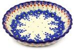 Polmedia Polish Pottery Fluted Pie Dish - Passion Poppy Pattern Handmade in Boleslawiec Poland by Ceramika Bona + Certificate of Authenticity