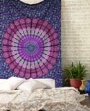 raajsee Purple Tapestry Mandala Wall Hangings, Indian cotton Beach Throw Blanket, Hippie Tapestries Boho Décor - Image 3