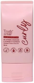 TRUTH & HAIR Hydro Nourish Conditioner for Curly Hair (120ml) | Enriched with Rosemary Oil, Argan Oil, Collagen, Chia Seeds & Hyaluronic Acid | Restores hair elasticity & glaze | SLS & Paraben free