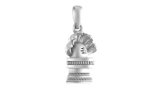 Pendentif Shiva Linga argent 925 Mtrolls pour homme avec chaîne en tissu