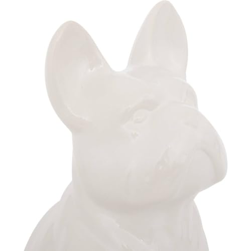 Statuette Bulldog céramique blanche figurine décorative maison 12cm