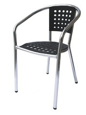 SILLA ALUMINIO Y POLYPROPILENO NEGRA