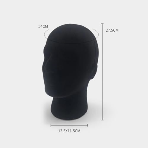 Cabeza masculina negra de estructura simple para exhibir pelucas 4