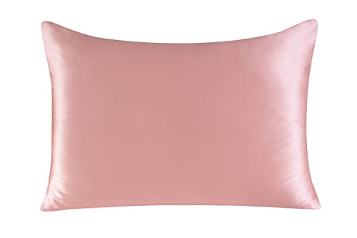 townssilk Federa di seta,100% naturale seta di gelso 19momme,doppia faccia,benefica per capelli e pelle,federa seta cuscino,ipoallergenica,cerniera nascosta,600 fili,1 pz,50x80cm,Salmone