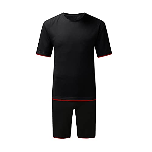 T-Shirt à Manches Courtes et Short de Sport pour Hommes Ensemble de Loisirs Cinza Taille L