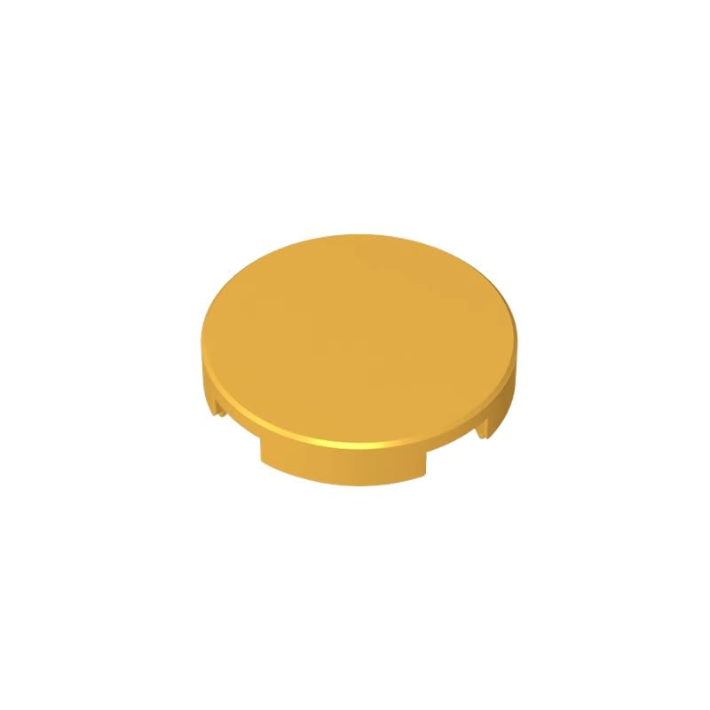 Gobricks 14769 Circular Plate Tile Round 2x2 with Bottom Stud Holder 50 Pieces GDS-611 Compatible with Lego Building Blocks Color:Chrome Gold