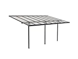 Vente-unique - Pérgola adosada de Aluminio 15,1 m² Antracita Alvaro - Ancho 497 x Prof. 305 x Alt. 240/285 cm