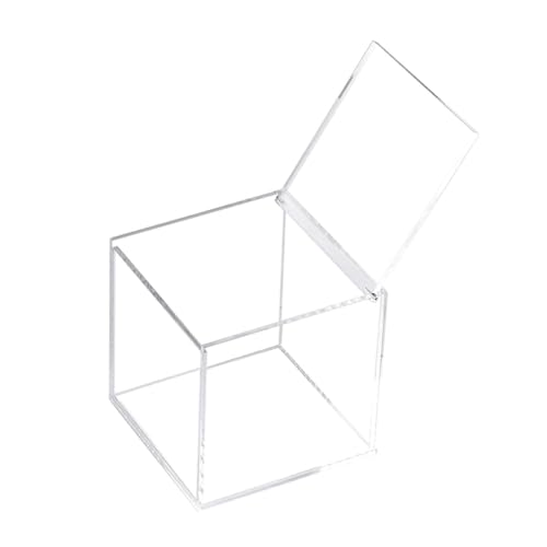 Toyvian Boîte de Rangement Porte-dosettes Café Acrylique Transparent 12x12 Cm avec Couvercle, Organisateur pour Sachets de Thé et Bonbons, Accessoire la Cuisine pour Bureau et Maison