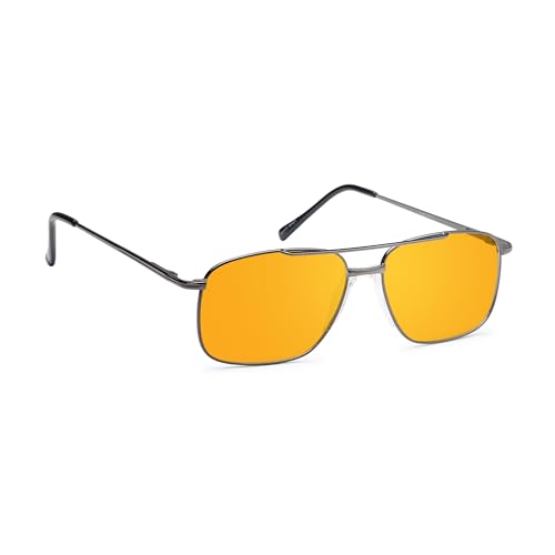 Image of NoIR Blue Blocker Sunglasses, Lightweight Glasses with Full UV Protection, Wrap-around Design for Active Lifestyles, Macular Degeneration Relief, Low Vision and Everyday Use, 67 54
