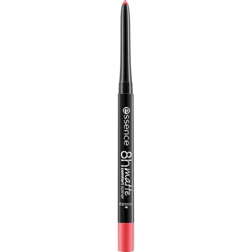 essence 8h MATTE comfort lipliner, Nr. 09, Rot, langanhaltend, sofortiges Ergebnis, matt, vegan, wasserfest, ohne Konservierungsstoffe, ohne Parabene, 1er Pack (0.3g)