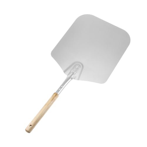STOBAZA Aluminum Pizza Shovel 66cm with Wooden Handle Pizza Peel Sliding for Easy Transfer