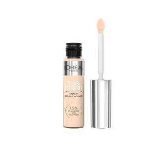L’Oréal Paris Serum Concealer, Medium Coverage, Radiant Finish, With 1.5% Hyaluronic Acid and Caffeine, True Match, 2R, 10ml